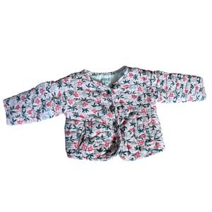 Maison Me Baby pink floral print cotton infant jacket